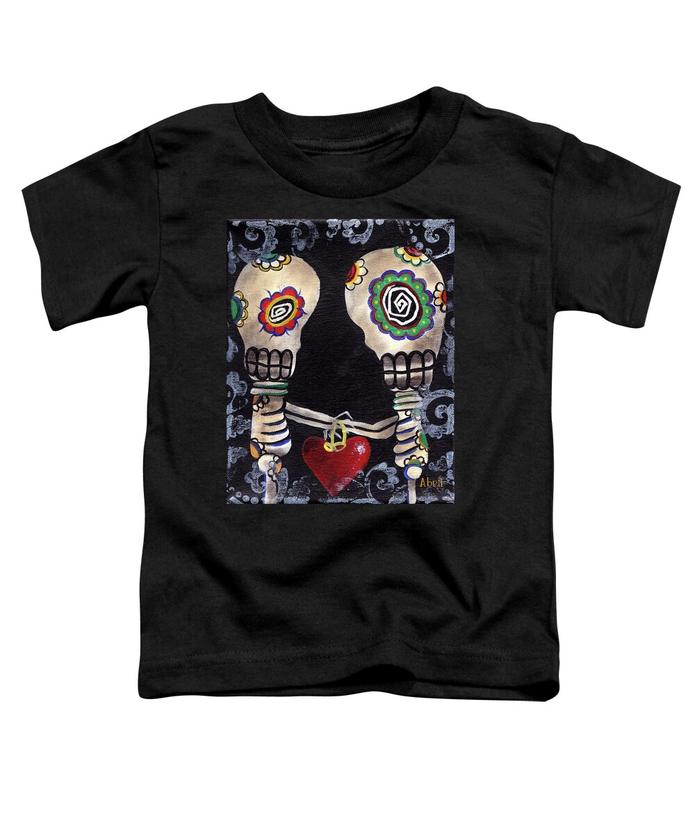 Day Of The Dead Toddler T-Shirt featuring the painting Lovers by Abril Andrade