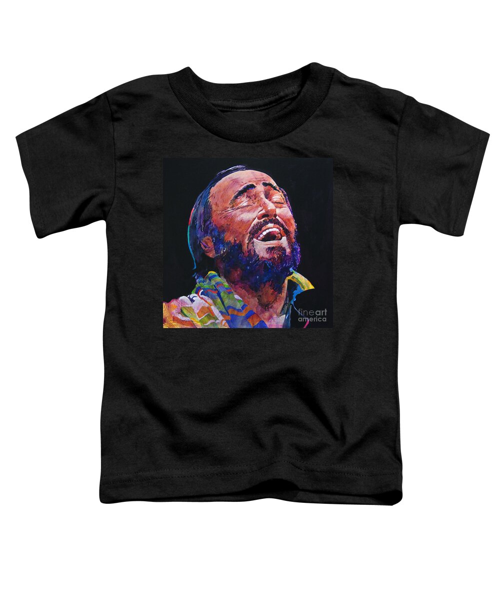 Opera Toddler T-Shirt featuring the painting Luciano Pavarotti by David Lloyd Glover