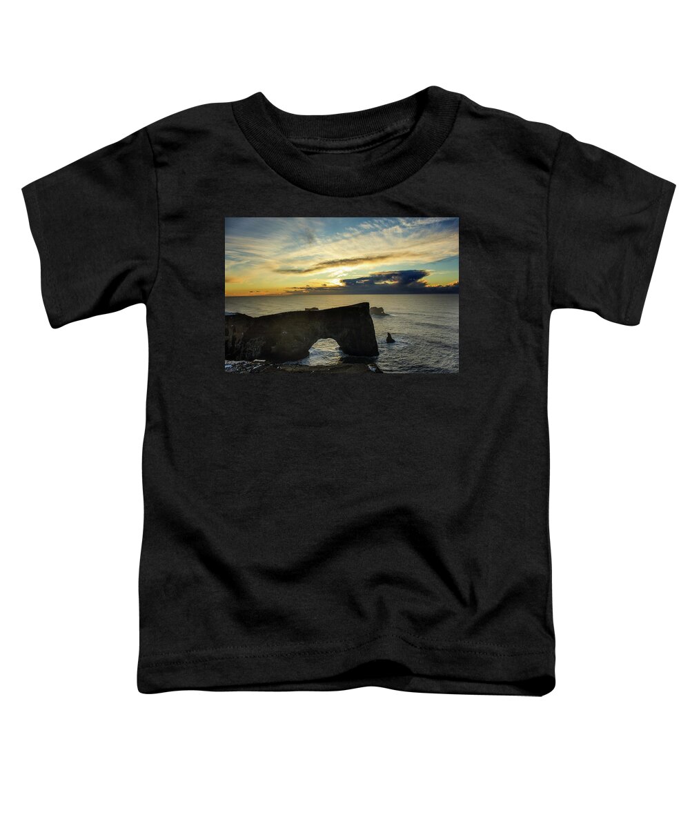 Northern Toddler T-Shirt featuring the photograph Magic Dyrholaey by Robert Grac