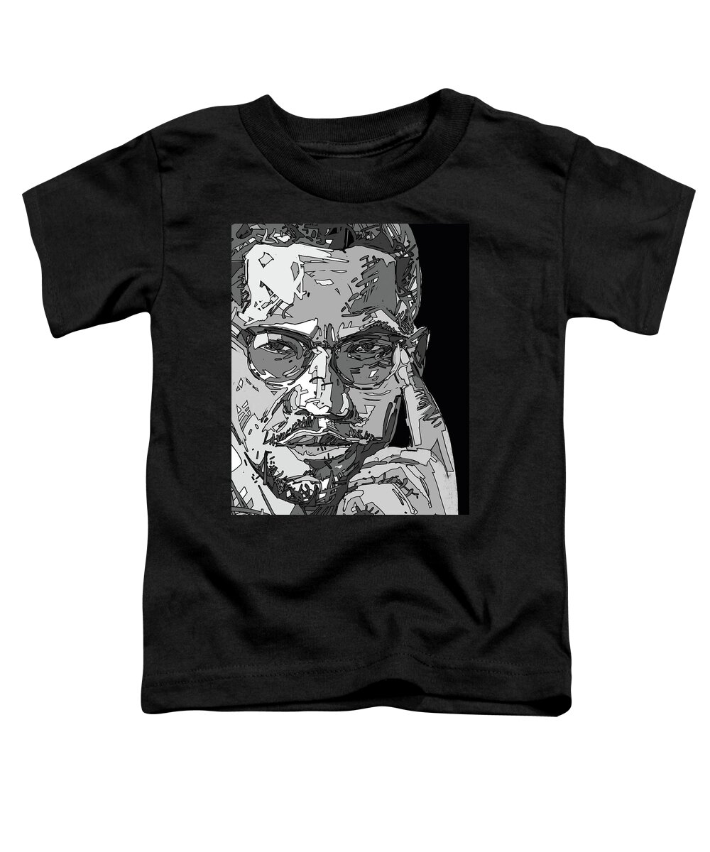 Malcolm Toddler T-Shirt featuring the digital art Malcolm X by Bekim M