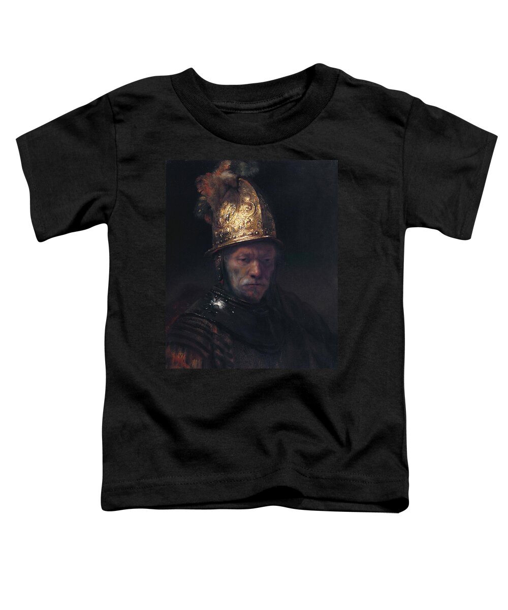 Man Toddler T-Shirt featuring the painting Man in the Golden Helmet by Rembrandt van Rijn