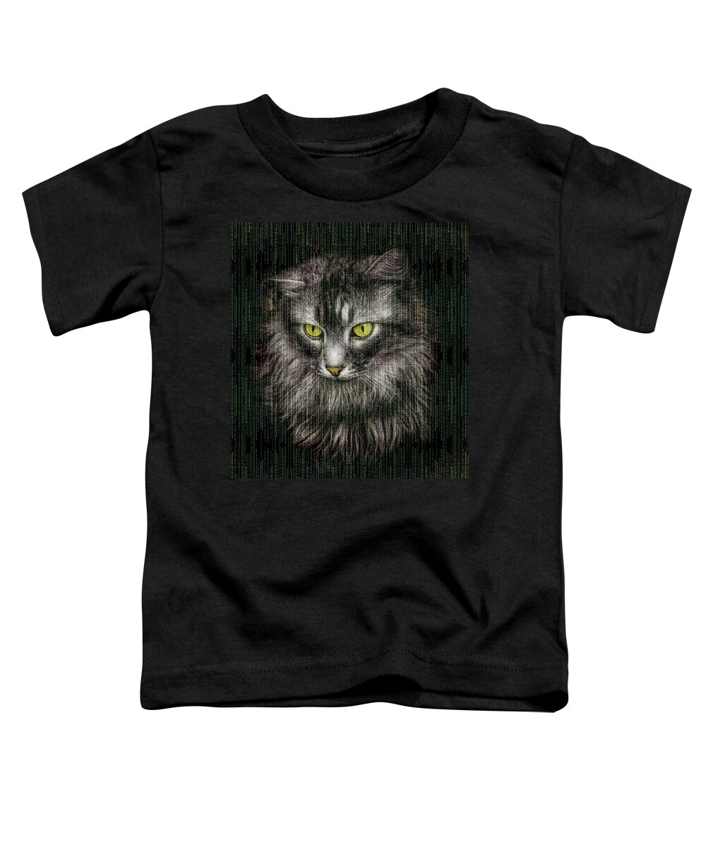 Cat Toddler T-Shirt featuring the photograph Matrix Cat by Matthias Hauser