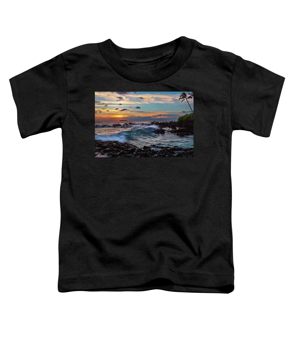 Beach Toddler T-Shirt featuring the photograph Maui Sunset at Secret Beach by John Hight