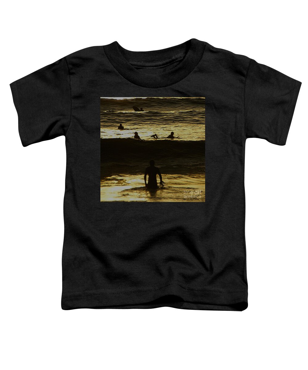 Ocean Toddler T-Shirt featuring the photograph Meditari - Gold by Linda Shafer