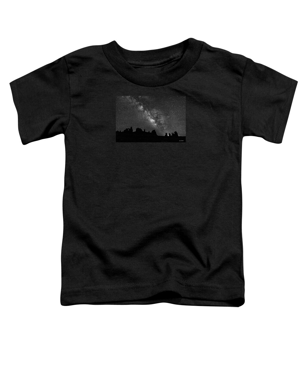 Arches National Park Toddler T-Shirt featuring the photograph Milky Way at The Windows by Dan Norris