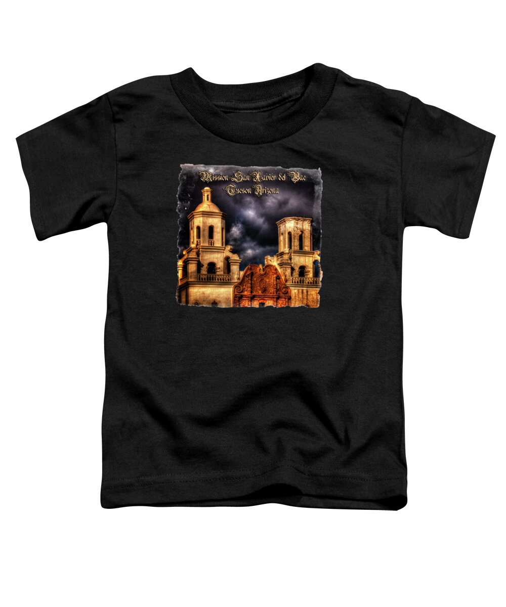Arizona Toddler T-Shirt featuring the photograph Mission San Xavier del Bac by Roger Passman