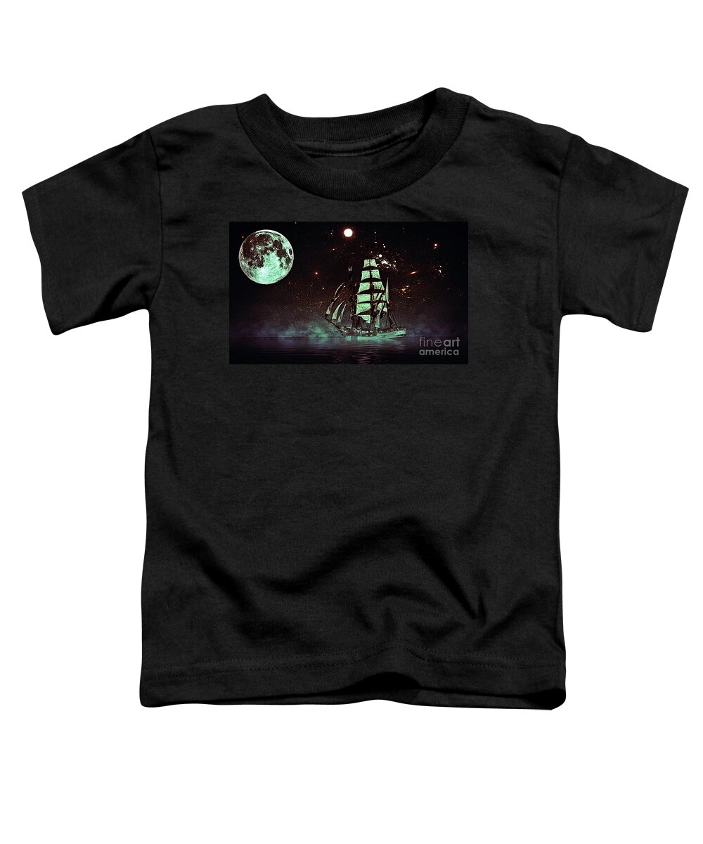Moonlight Sailing Toddler T-Shirt featuring the photograph Moonlight Sailing by Blair Stuart