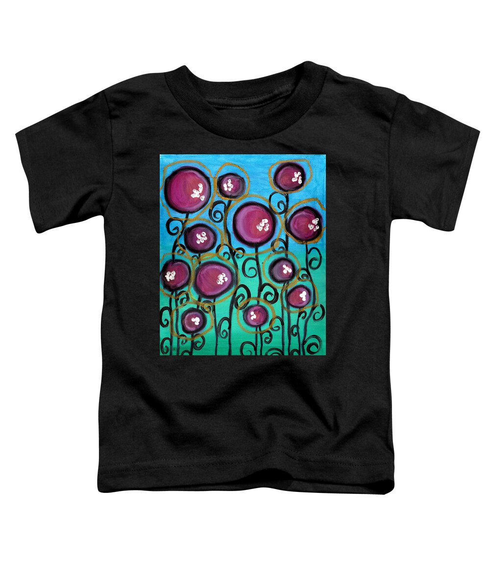 Abstract Flowers Toddler T-Shirt featuring the painting Morato Flowers by Abril Andrade