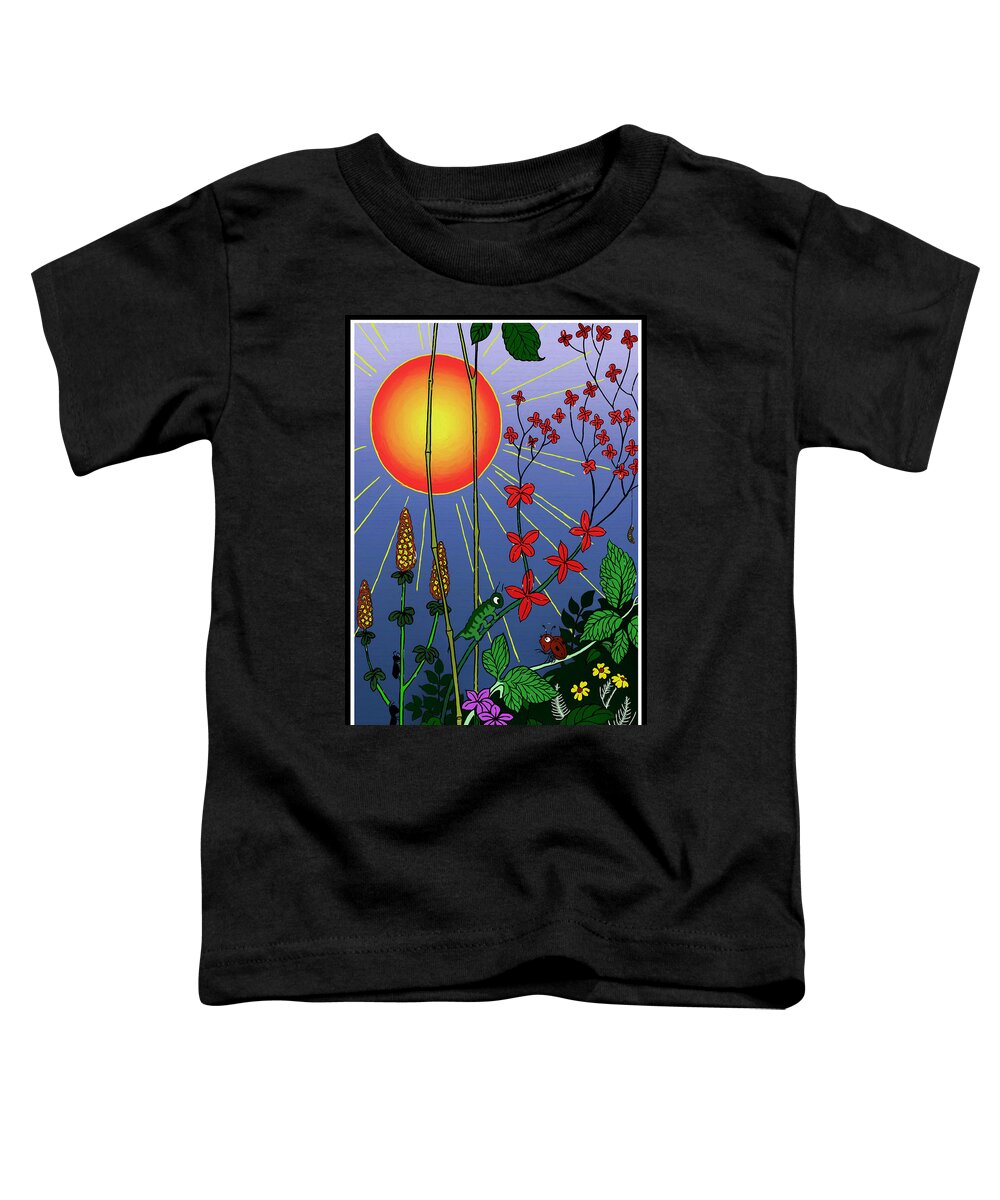 Kids Toddler T-Shirt featuring the digital art Morning in the Garden by John Haldane