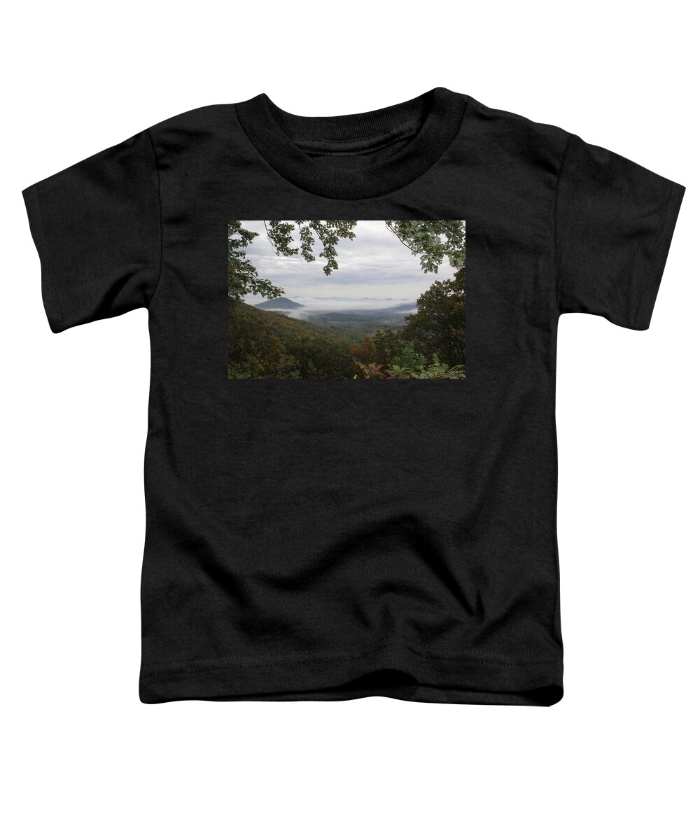 Mountains Toddler T-Shirt featuring the photograph Misty Morning Mountains by Allen Nice-Webb