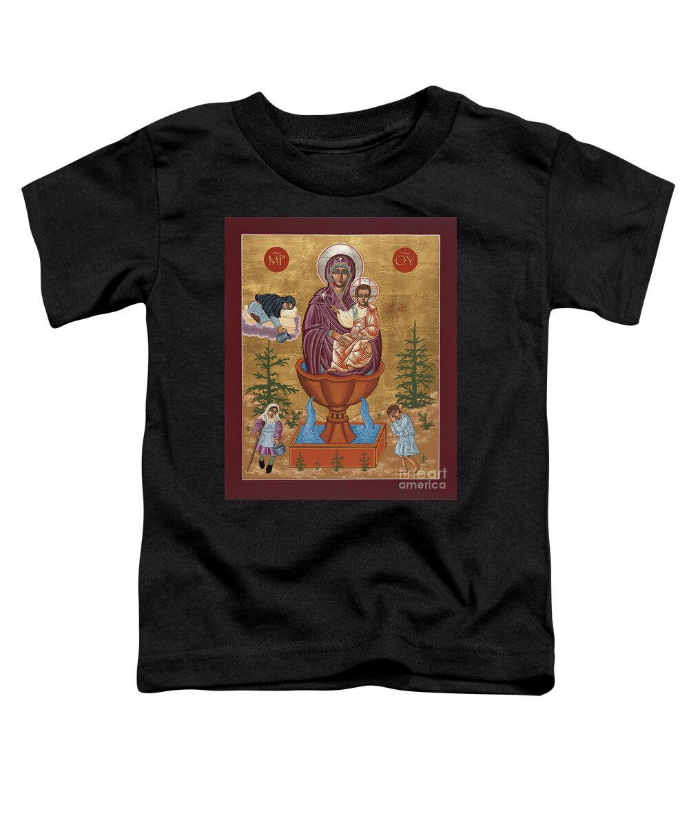Mother Of God Life Giving Spring Toddler T-Shirt featuring the painting Mother of God Life Giving Spring 179 by William Hart McNichols