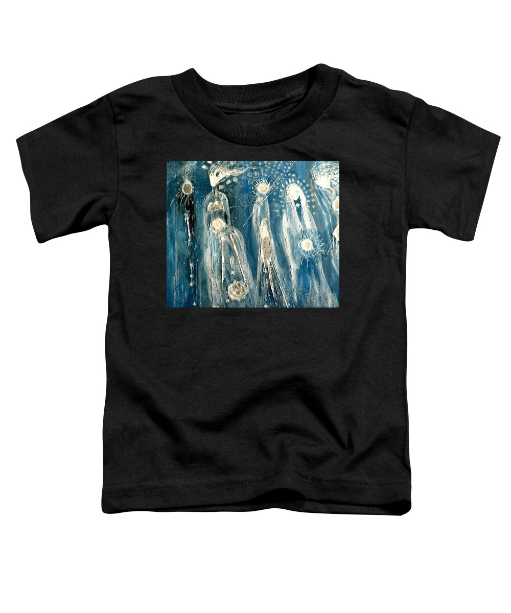 Mother Toddler T-Shirt featuring the painting Mothers by 'REA' Gallery