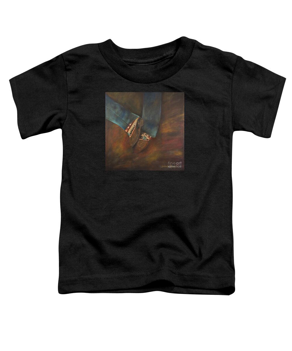Boho Toddler T-Shirt featuring the painting My Boho Boots by Deborha Kerr