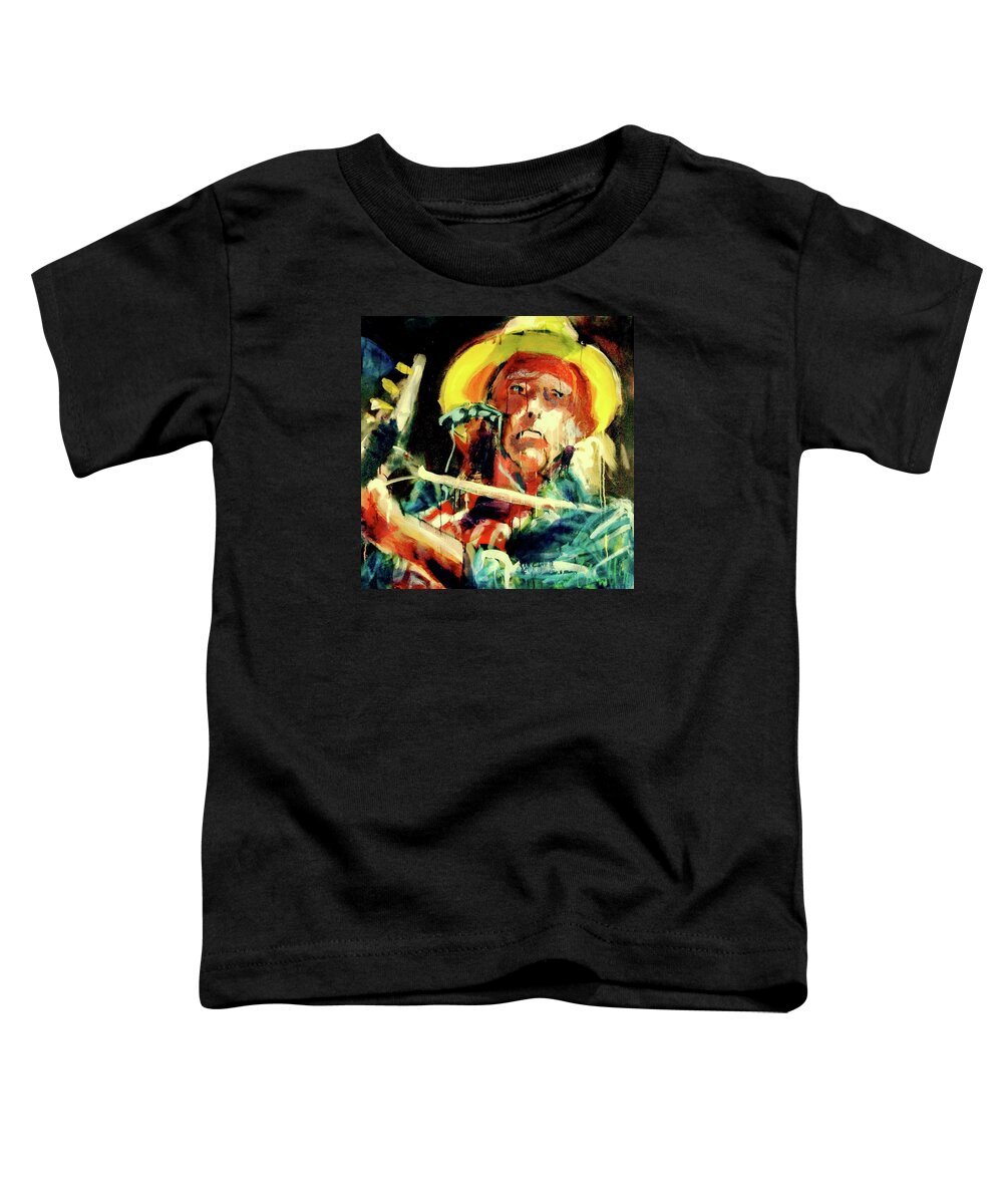 Portraits Toddler T-Shirt featuring the painting Neil Young by Les Leffingwell