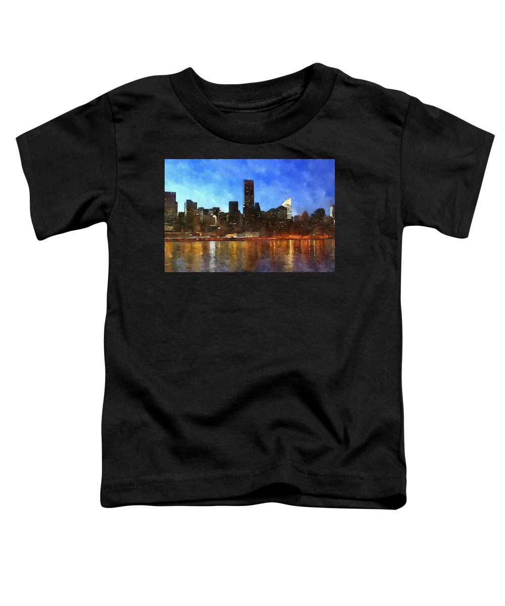 New York City Skyline Toddler T-Shirt featuring the painting New York City Skyline by Modern Art