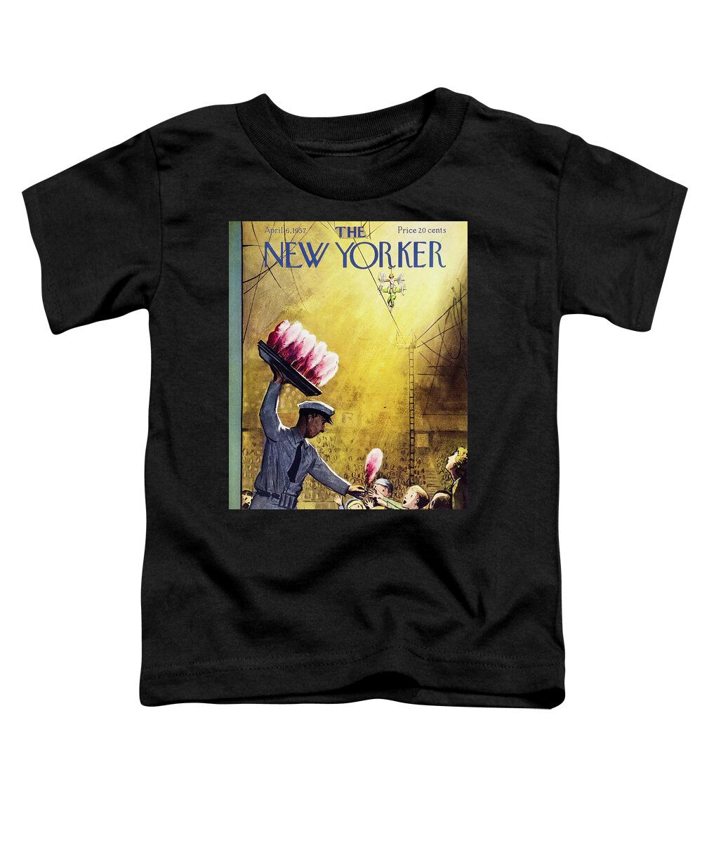 Circus Toddler T-Shirt featuring the painting New Yorker April 6 1957 by Arthur Getz