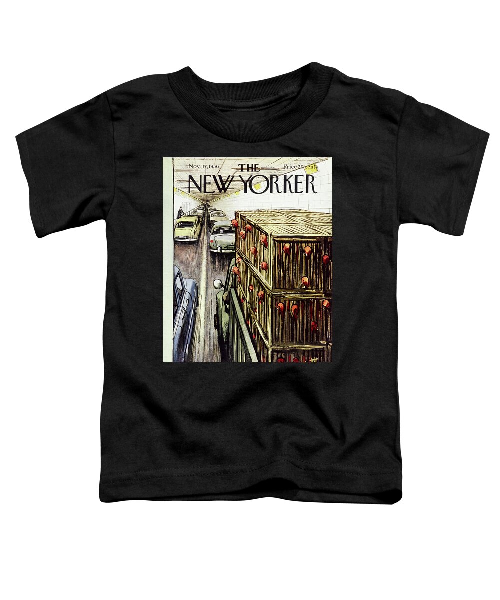 Turkeys Toddler T-Shirt featuring the painting New Yorker November 17 1956 by Arthur Getz