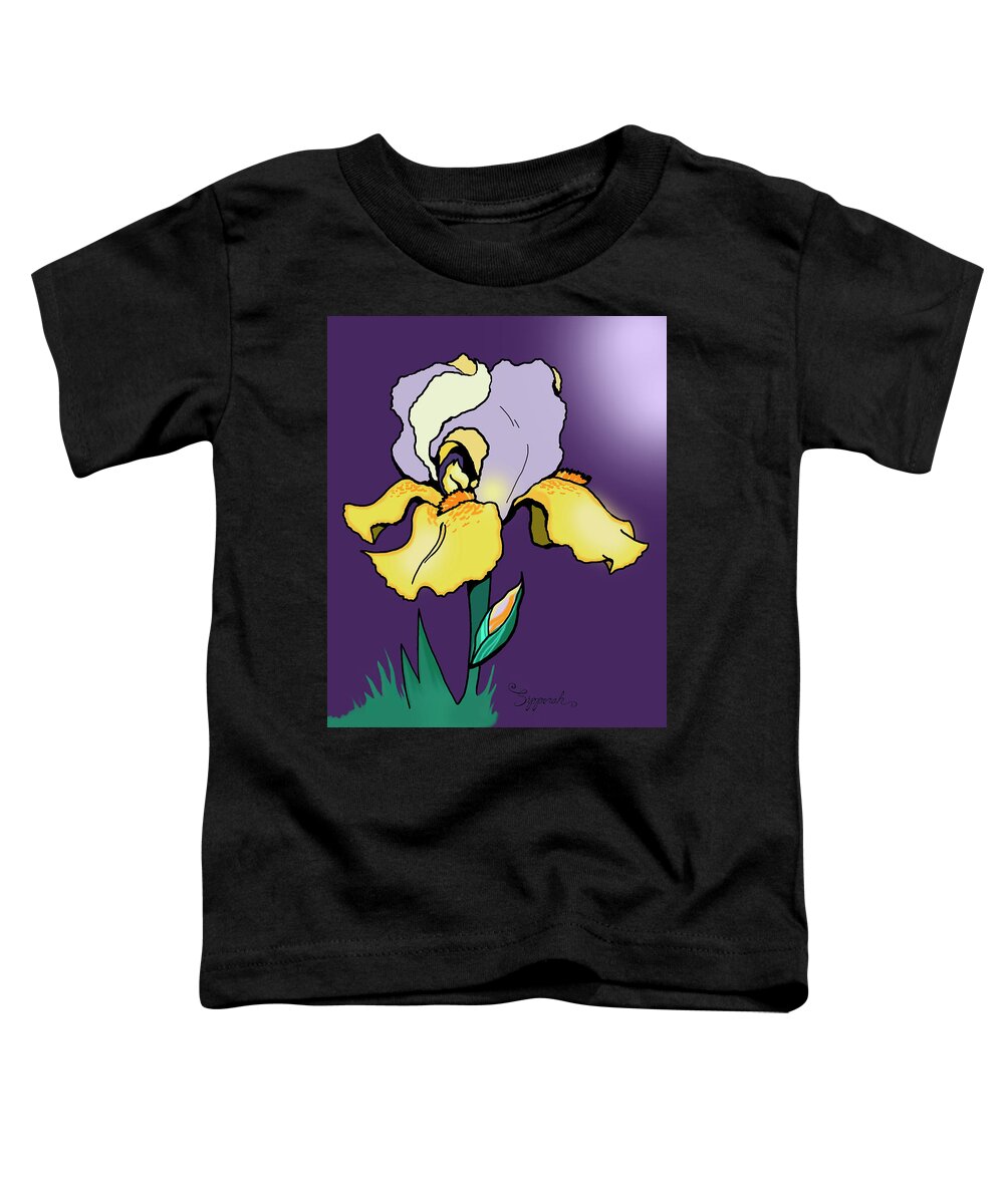 Iris Toddler T-Shirt featuring the digital art Nighttime Iris by Sipporah Art and Illustration