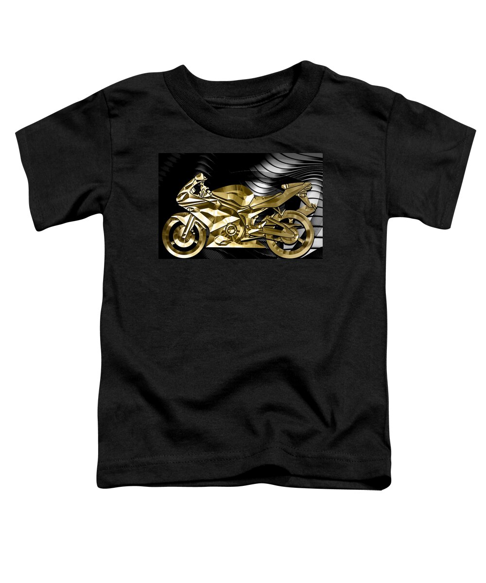 Ninja Toddler T-Shirt featuring the mixed media Ninja Motorcycle Collection by Marvin Blaine