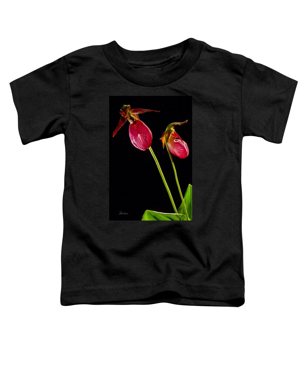 Photography Toddler T-Shirt featuring the photograph No Lady Slipper Was Harmed by Frederic A Reinecke