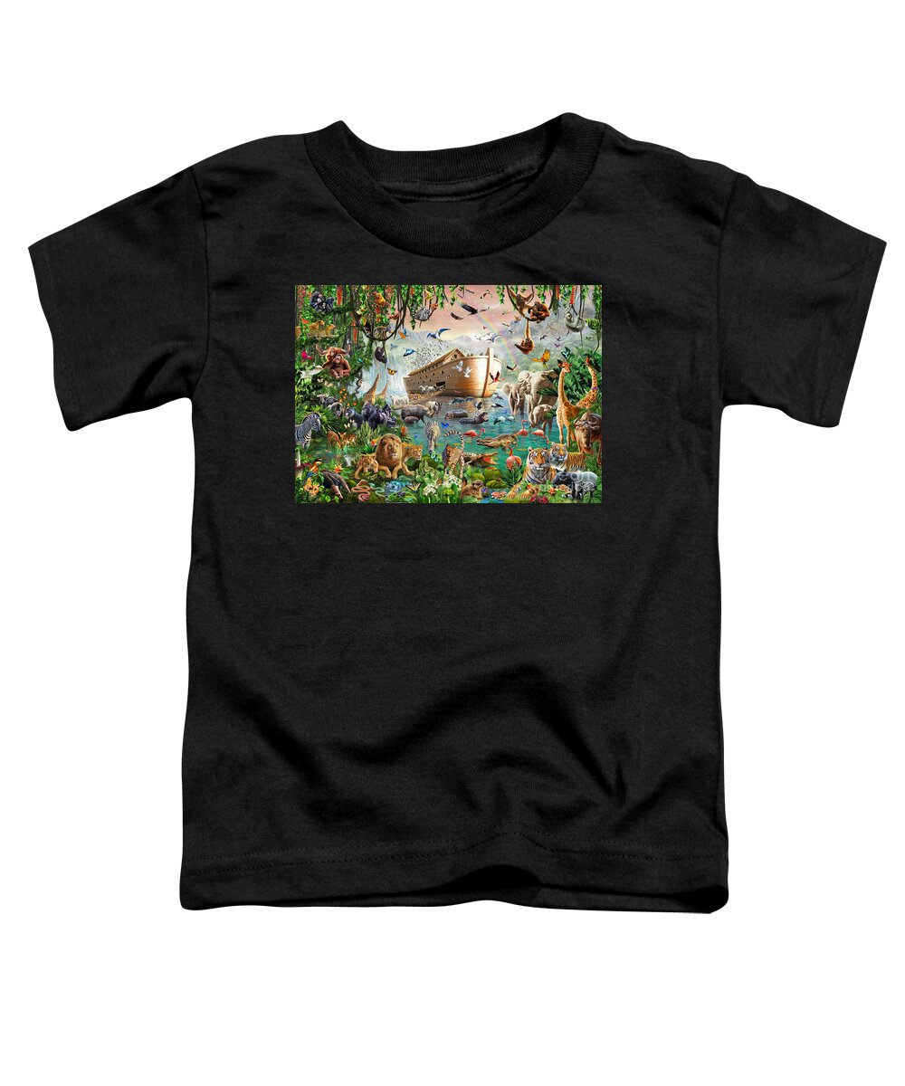 Adrian Chesterman Toddler T-Shirt featuring the digital art Noah's Ark Variant 1 by MGL Meiklejohn Graphics Licensing