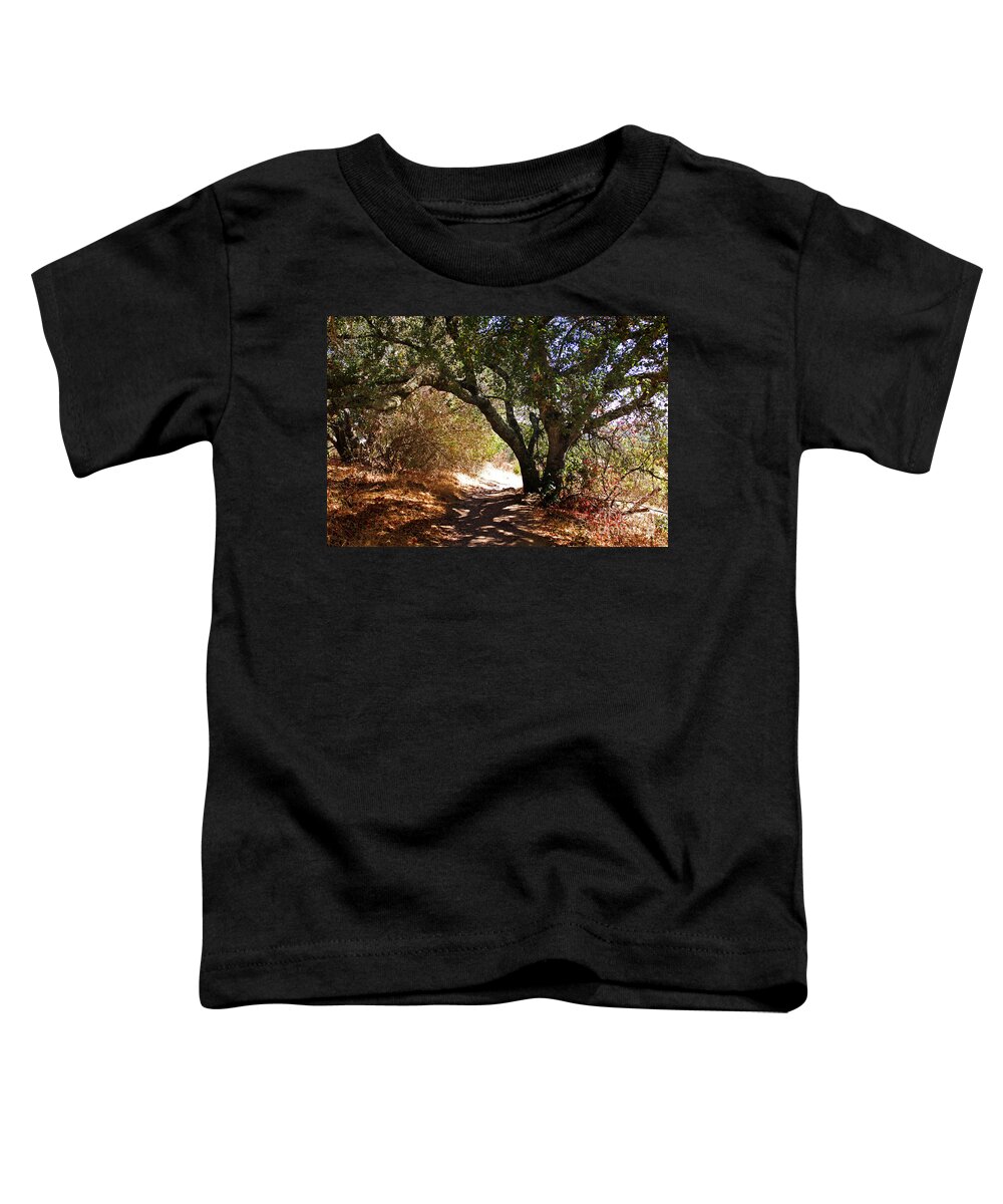 Oak Tree Toddler T-Shirt featuring the photograph Oak Tree on Sylvan Trail by Laura Iverson