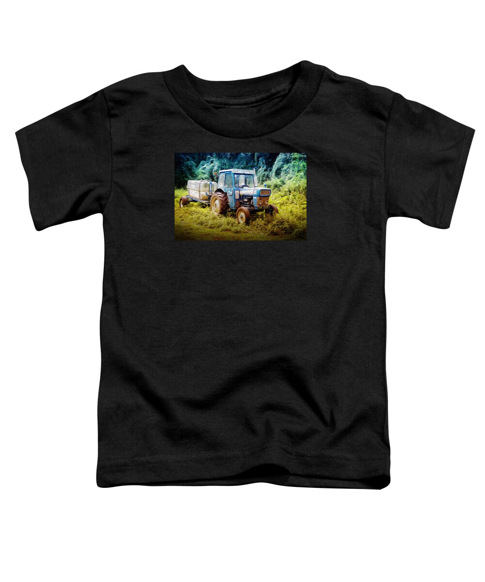 John D Williams Toddler T-Shirt featuring the photograph Old Blue Ford Tractor by John Williams