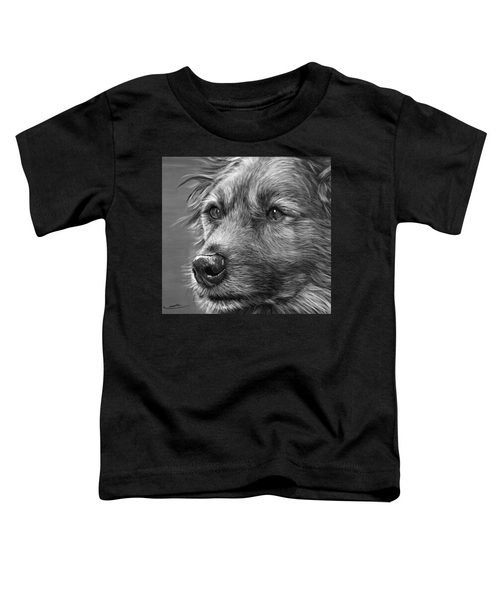 Dog Toddler T-Shirt featuring the painting Old Charlie by John Neeve