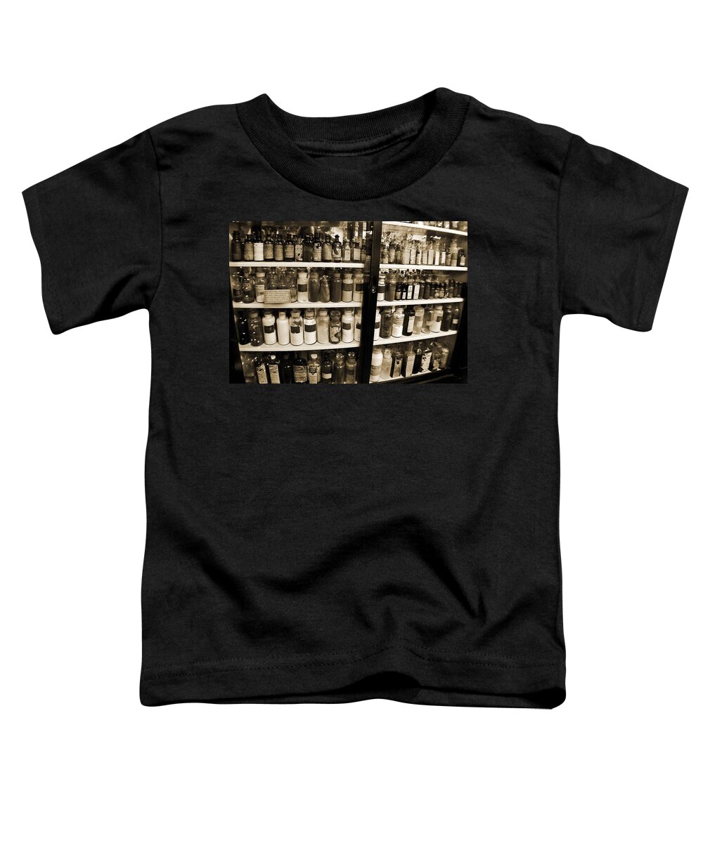 Drug Store Toddler T-Shirt featuring the photograph Old Drug Store Goods by DigiArt Diaries by Vicky B Fuller