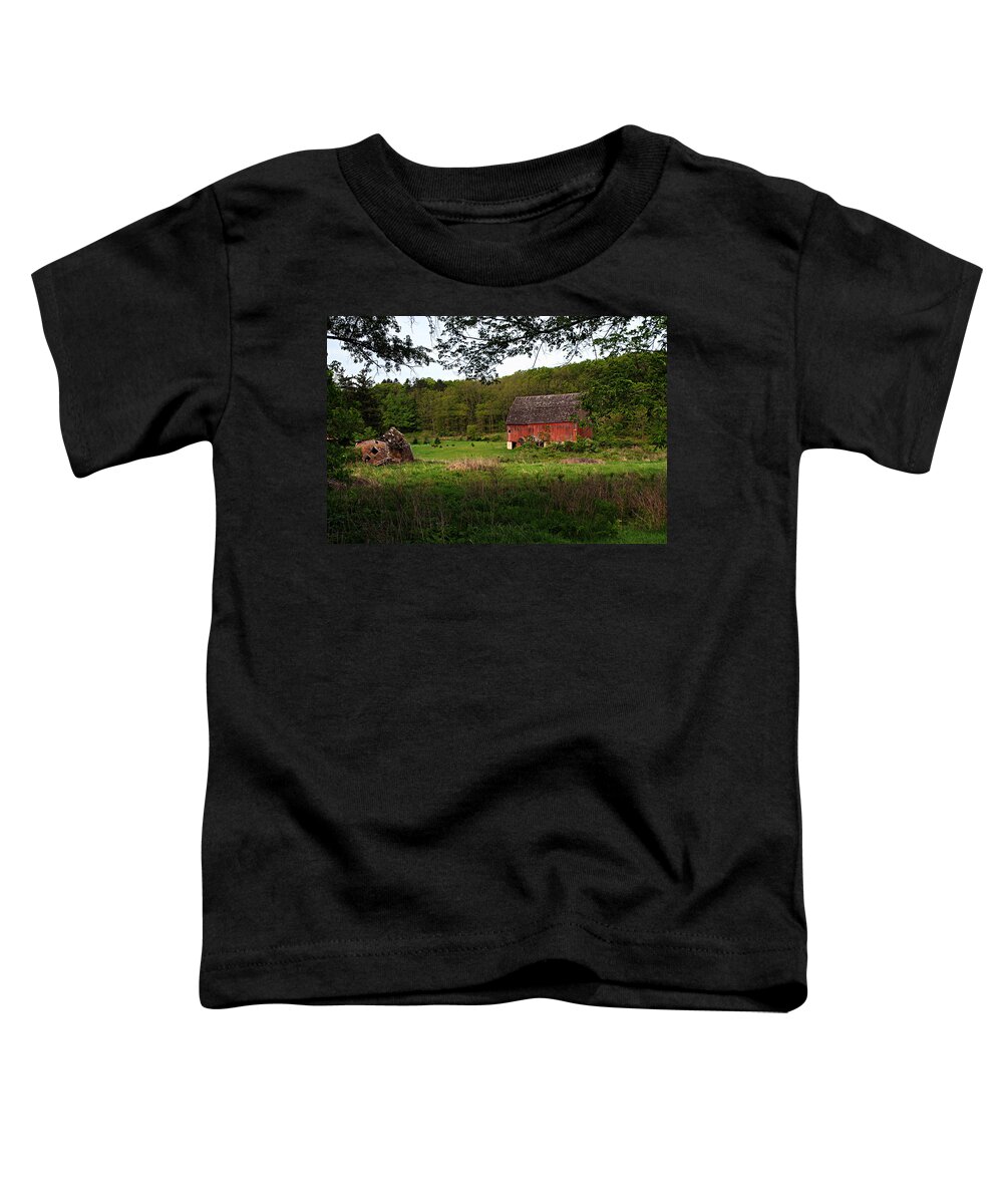 Red Barn Toddler T-Shirt featuring the photograph Old Red Barn 2 by Larry Ricker