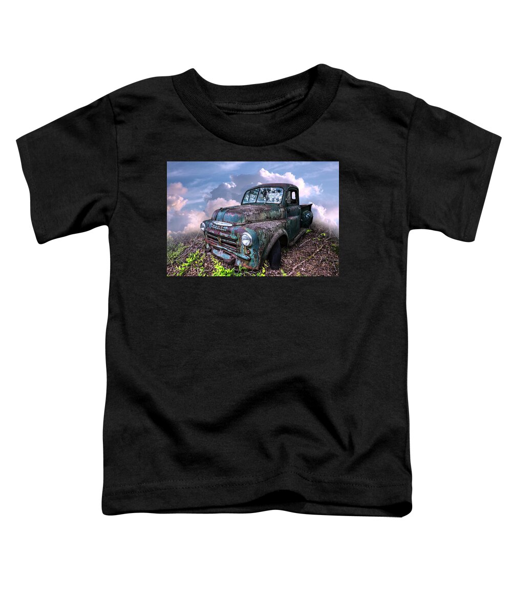1940s Toddler T-Shirt featuring the photograph Old Vintage Dodge Truck in Soft Summer Sunset Tones by Debra and Dave Vanderlaan