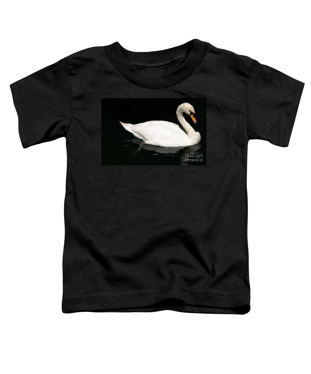 Swan Toddler T-Shirt featuring the photograph Once Upon Reflection by Linda Shafer