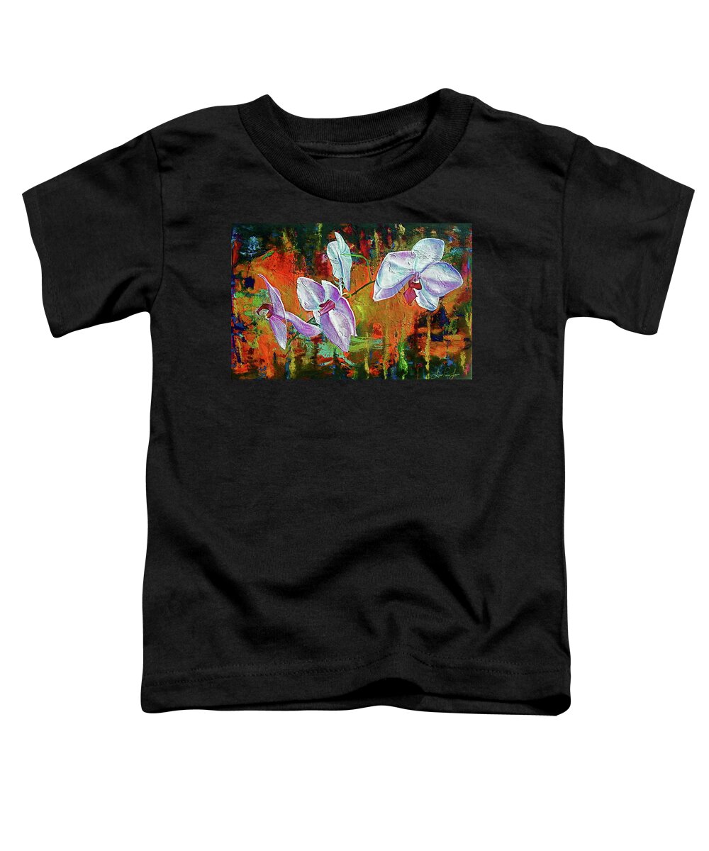 Flowers Toddler T-Shirt featuring the painting Orchid A by Laura Pierre-Louis