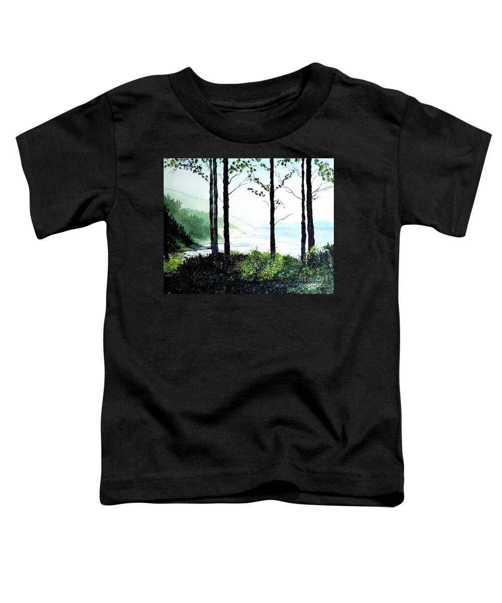 Oregon Toddler T-Shirt featuring the painting Oregon Coast by Tom Riggs