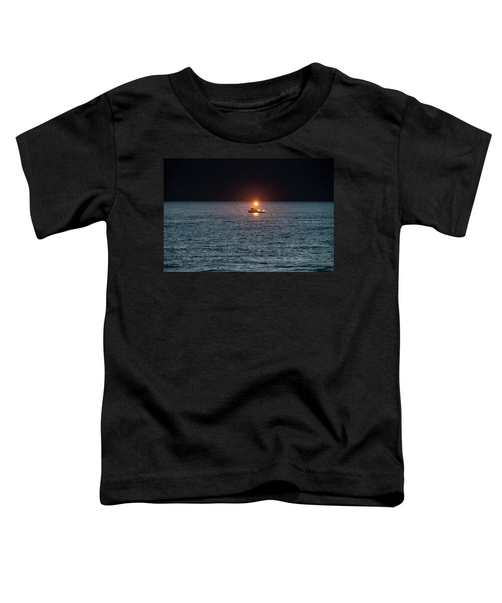 Oregon Coast Toddler T-Shirt featuring the photograph Oregon Night Fishing by Tom Singleton