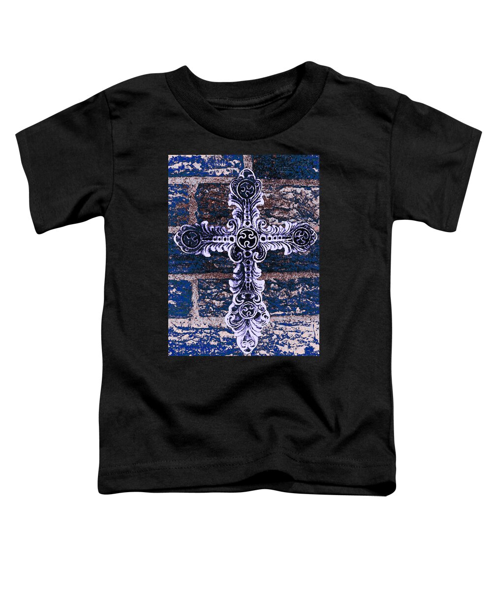 Iron Toddler T-Shirt featuring the photograph Ornate Cross 2 by Angelina Tamez