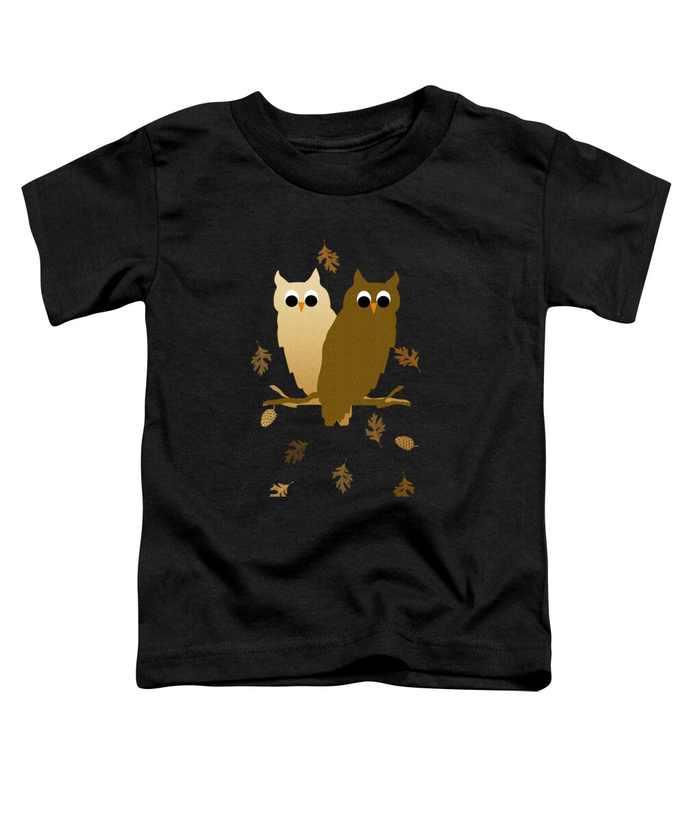 Owls Toddler T-Shirt featuring the mixed media Owl Pattern by Christina Rollo