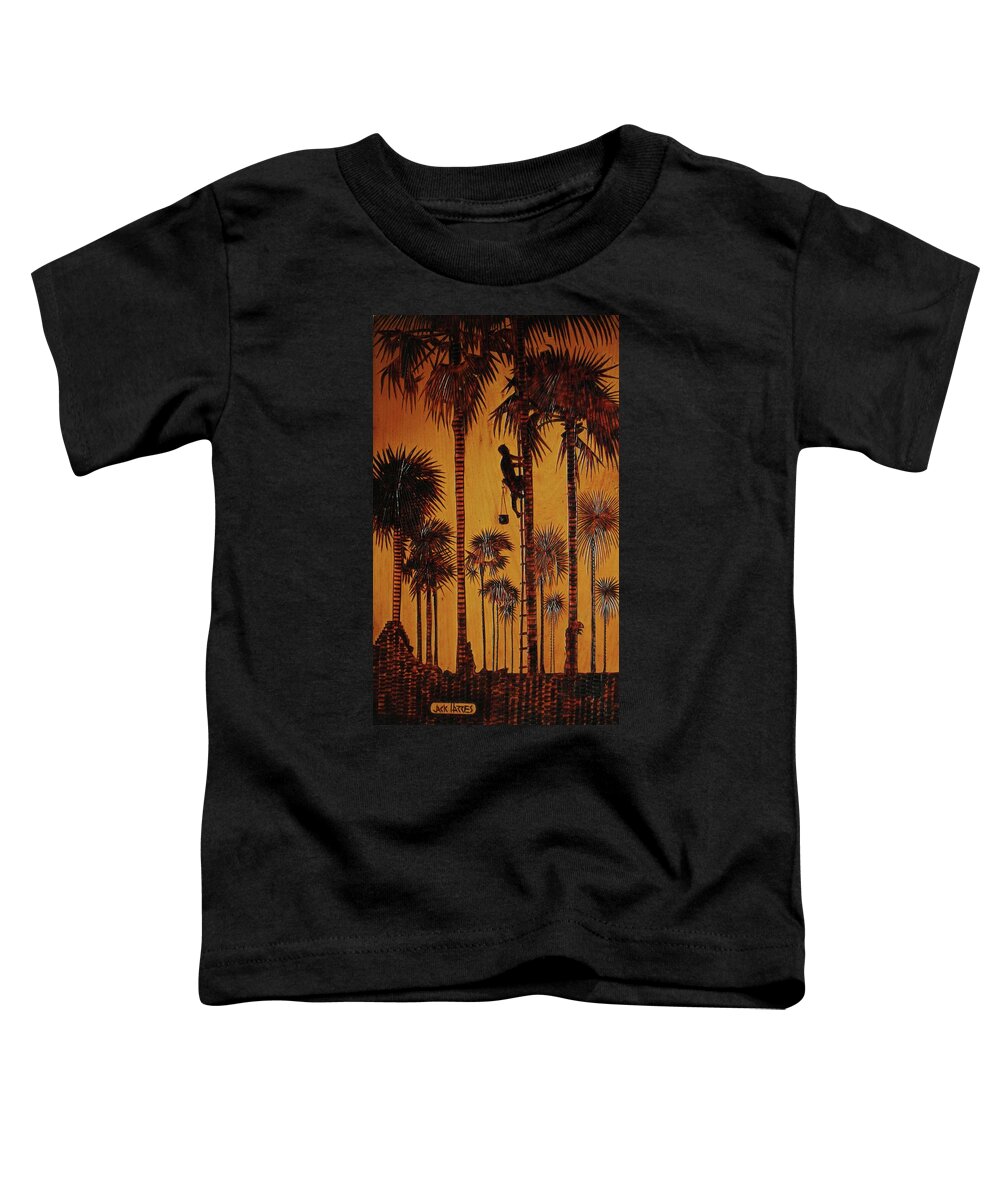 Wood Burning Toddler T-Shirt featuring the drawing Palm Silhouette by Jack Harries