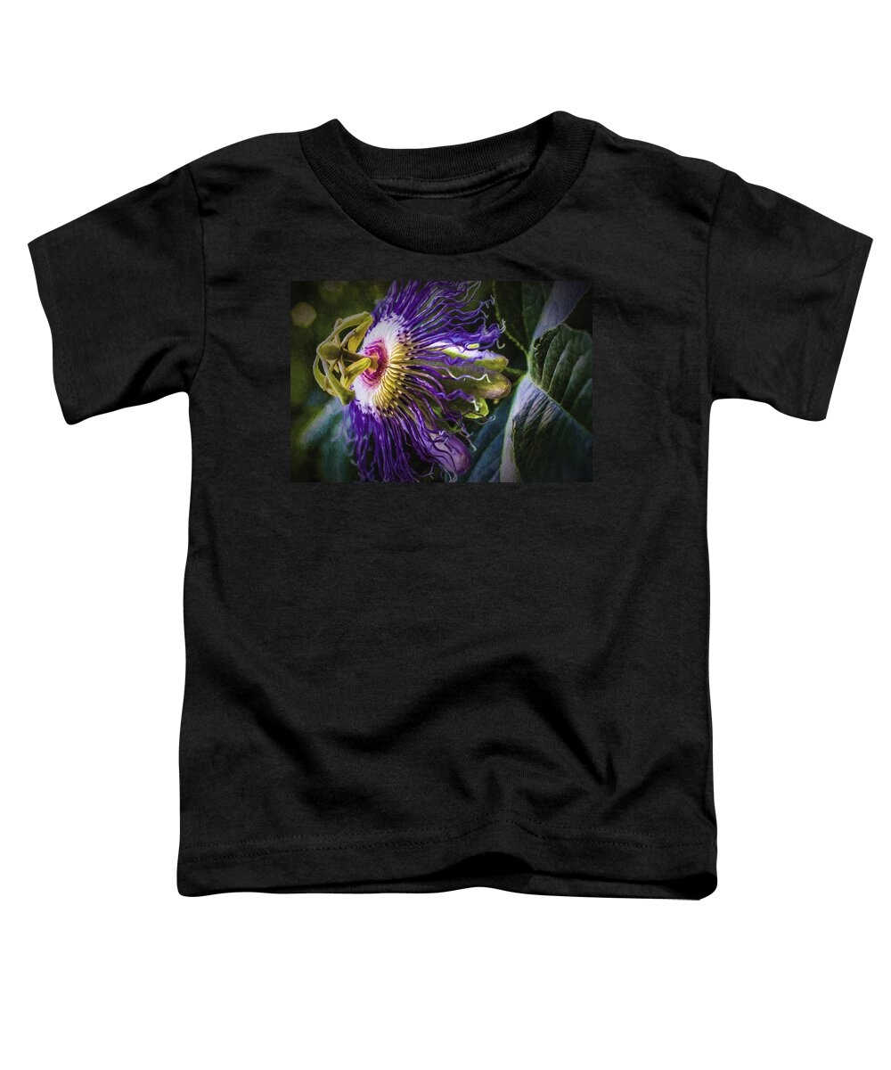 Passion Flower Toddler T-Shirt featuring the painting Passion Flower Profile by Barry Jones