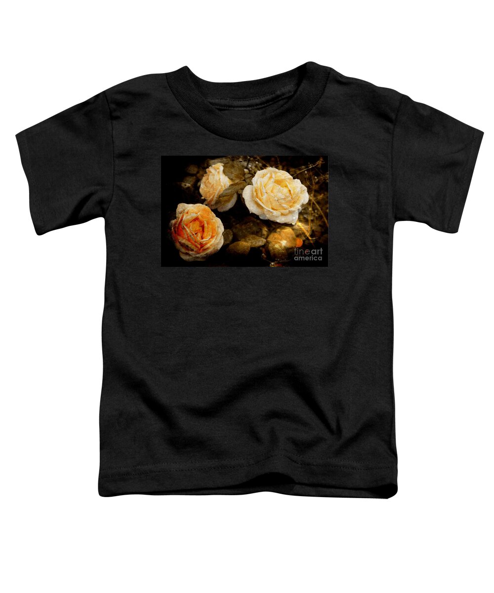 Rose Toddler T-Shirt featuring the photograph Peach Blooms by Clare Bevan