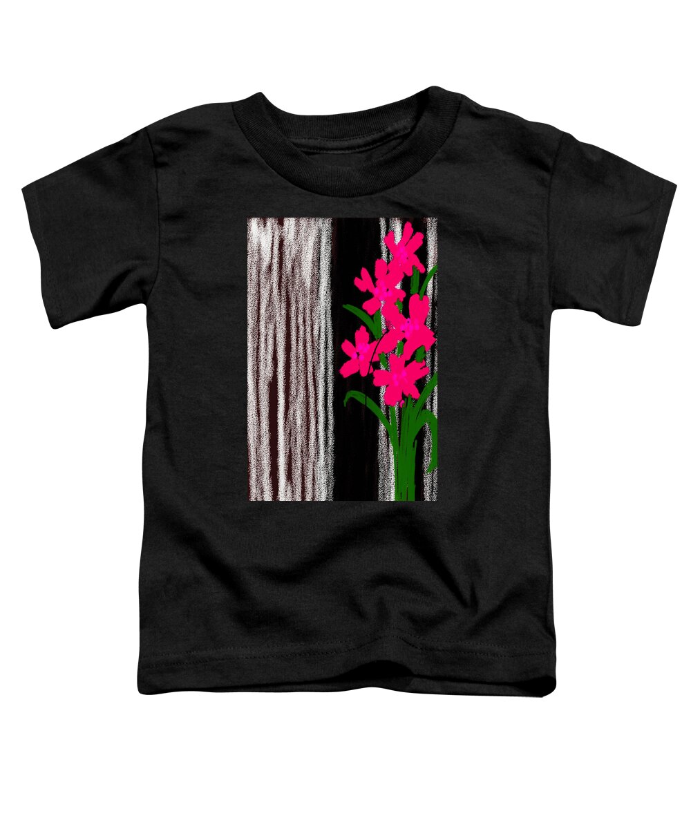 Flowers Toddler T-Shirt featuring the digital art Pink flowers by Faashie Sha
