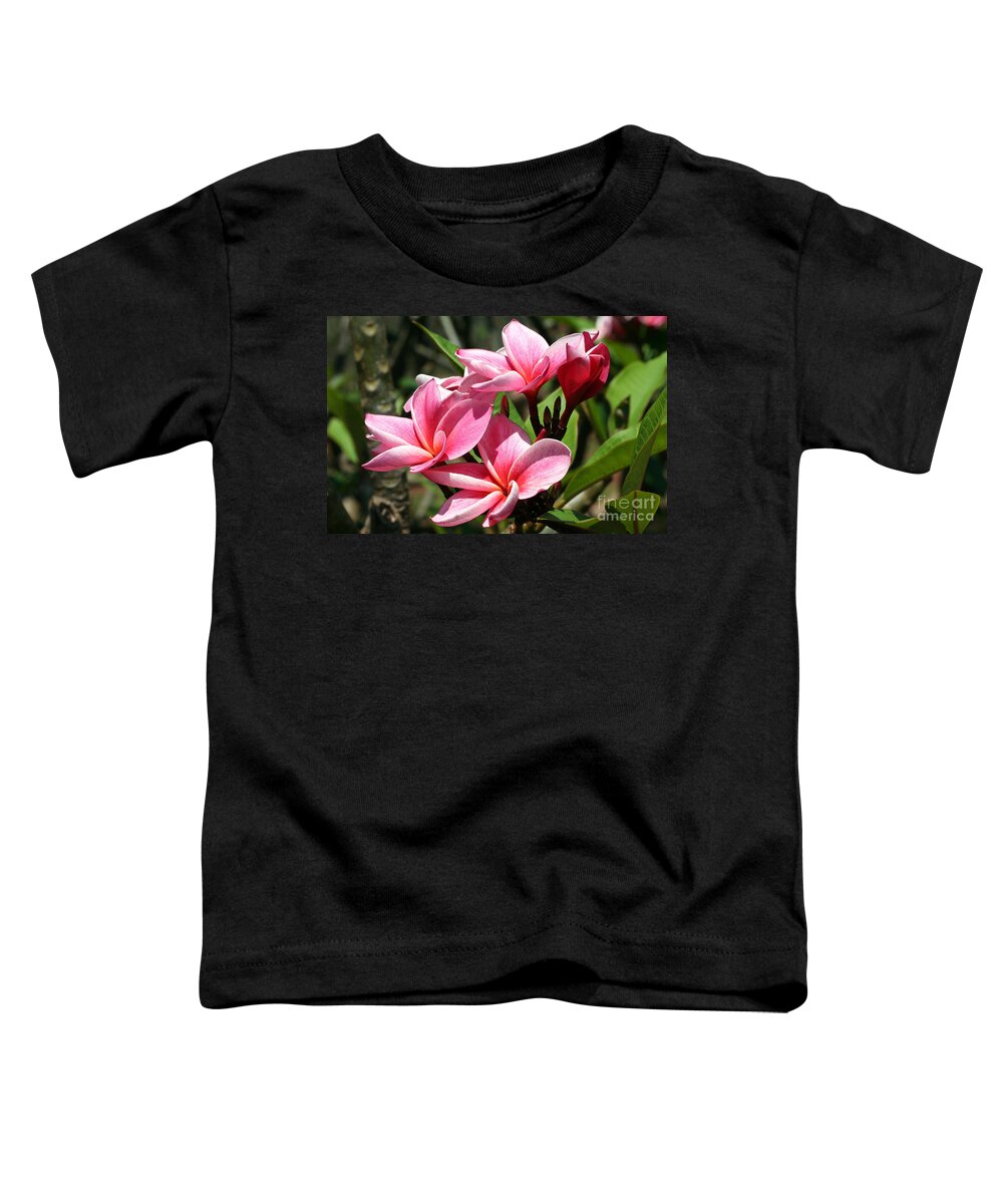 Flower Toddler T-Shirt featuring the photograph Pink Plumeria by Teresa Zieba