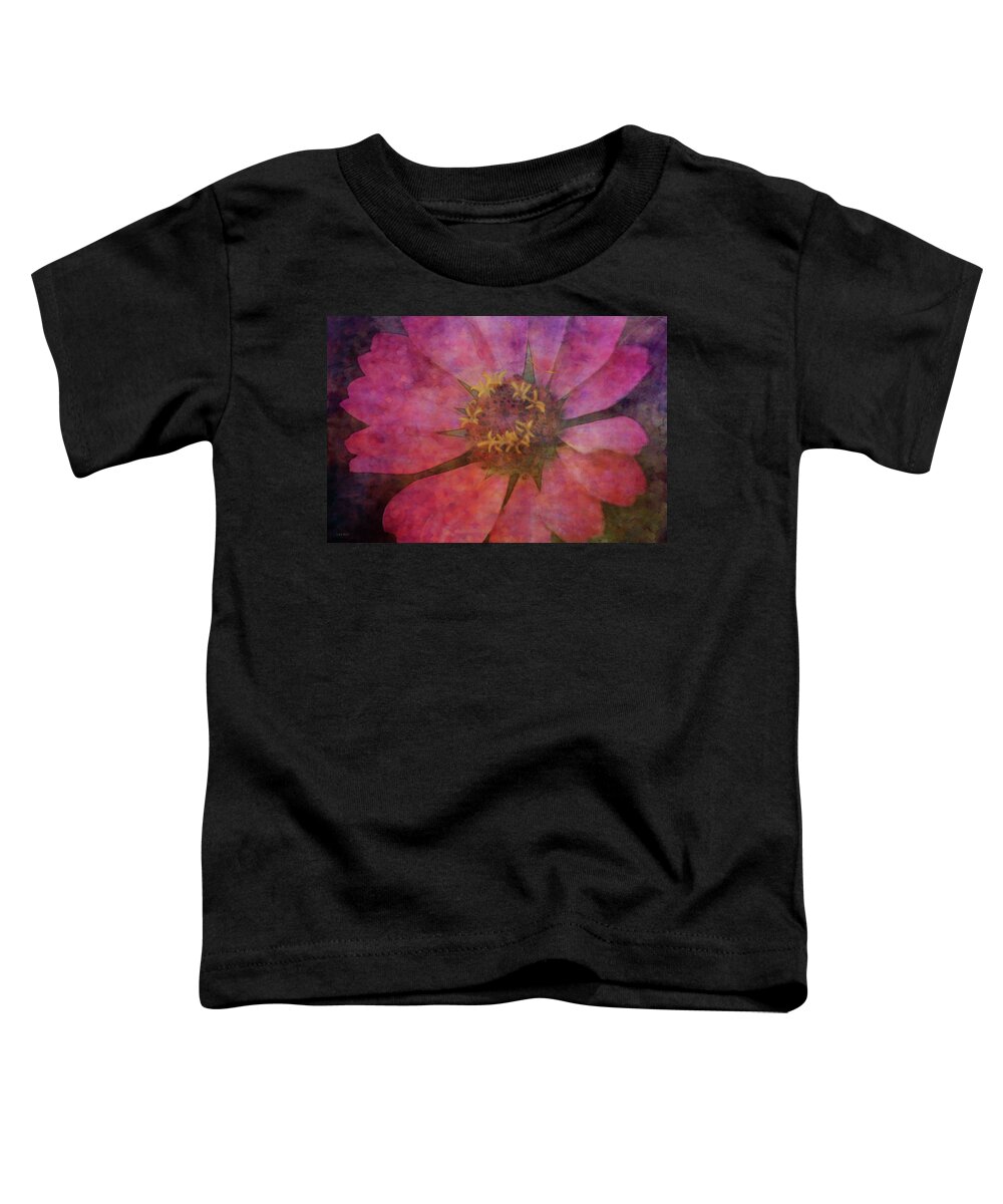 Impressionist Toddler T-Shirt featuring the photograph Pink Zinnia 2397 IDP_2 by Steven Ward