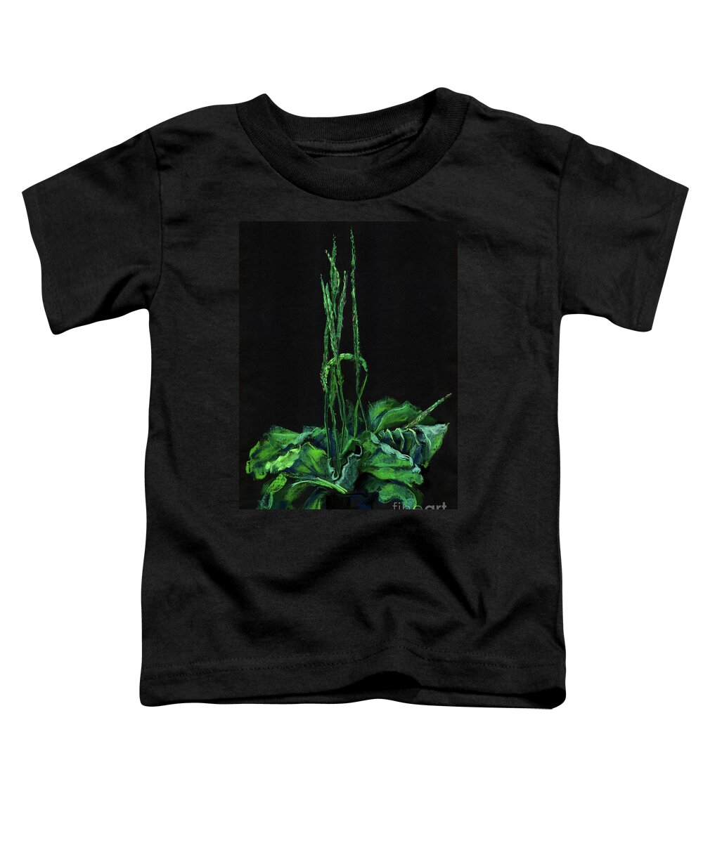 Summer Greenery Toddler T-Shirt featuring the painting Plantain by Julia Khoroshikh