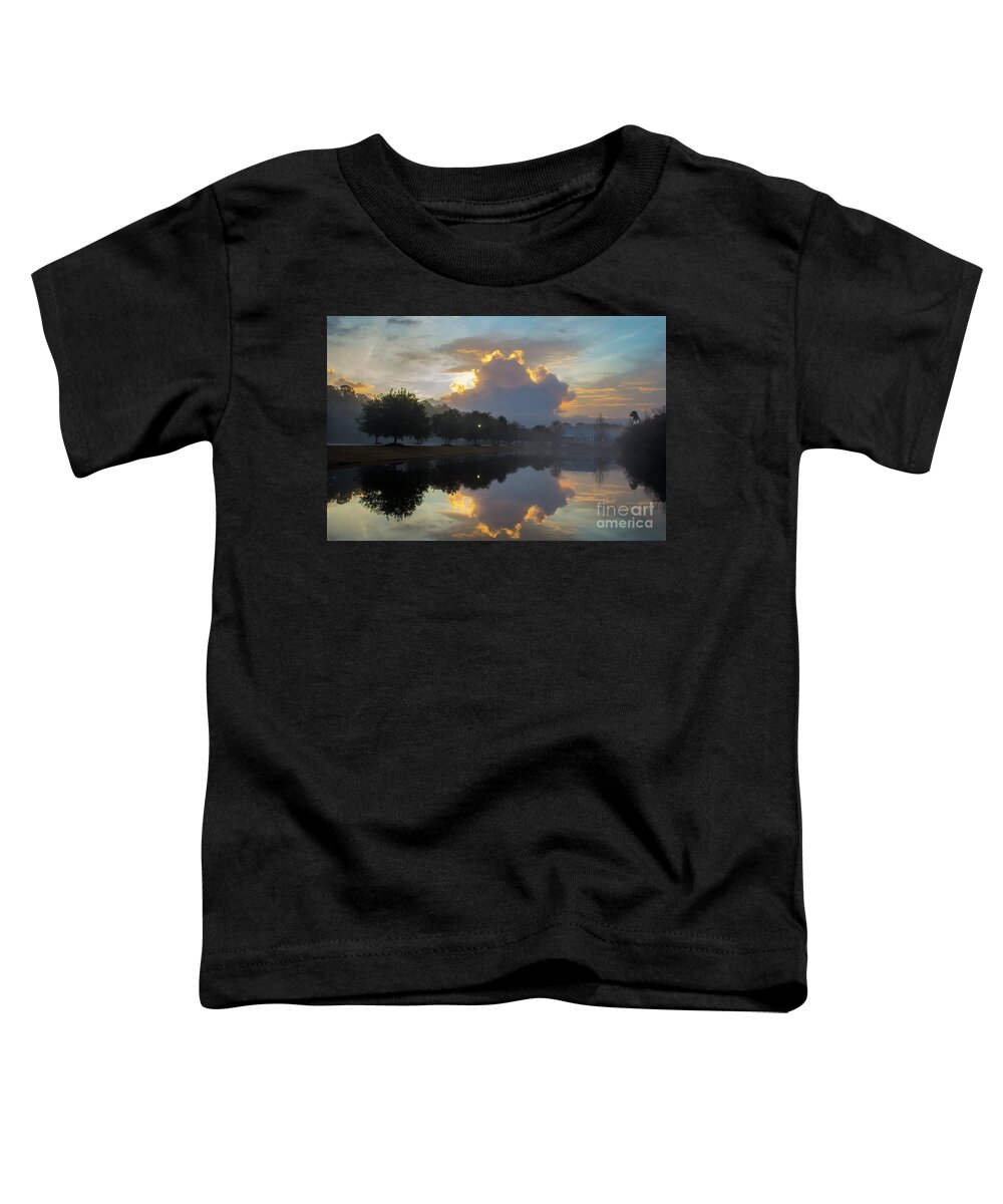 Fog Toddler T-Shirt featuring the photograph Pond Reflections in the Fog by Dale Powell