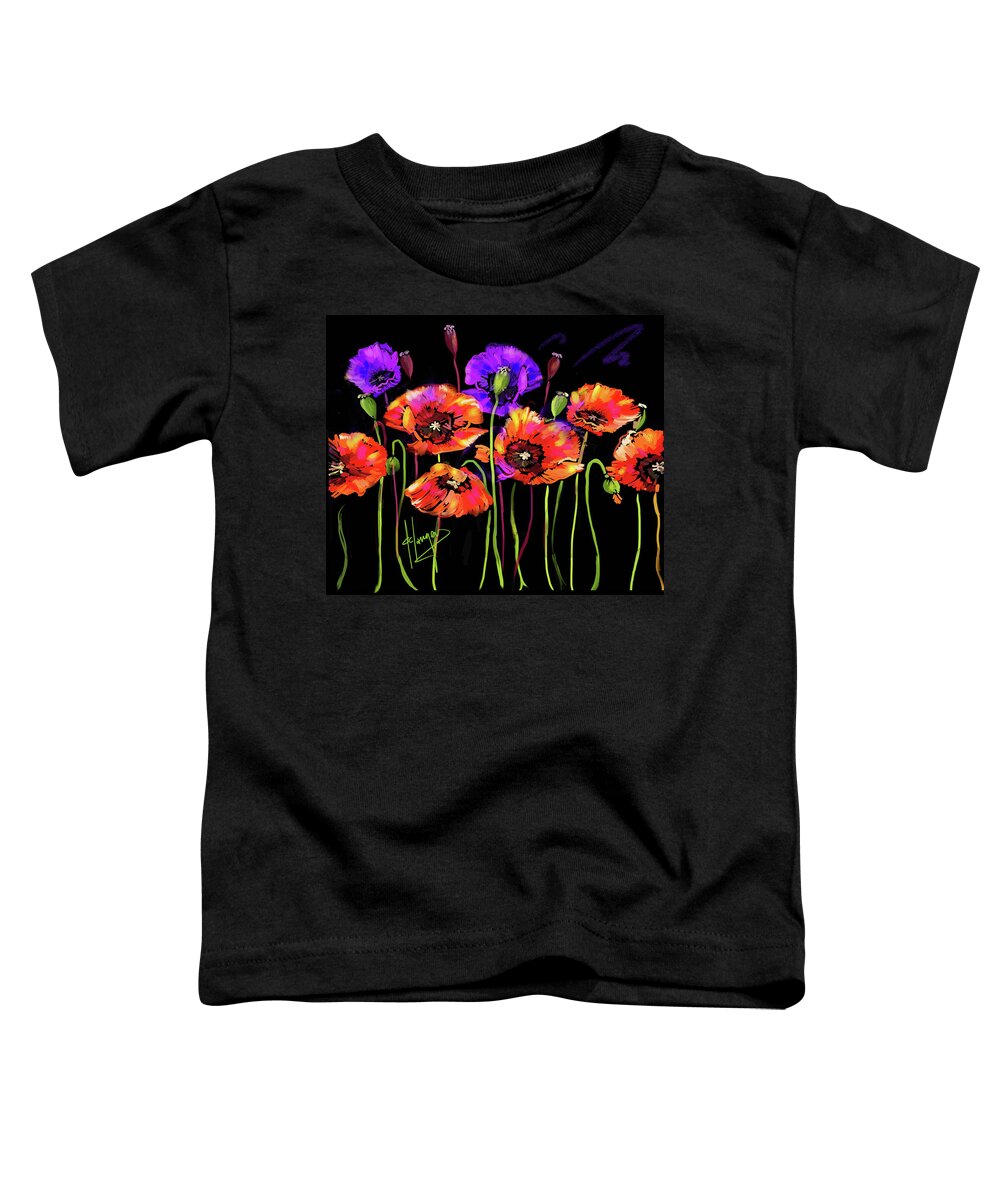 Poppy Toddler T-Shirt featuring the painting Poppies by DC Langer