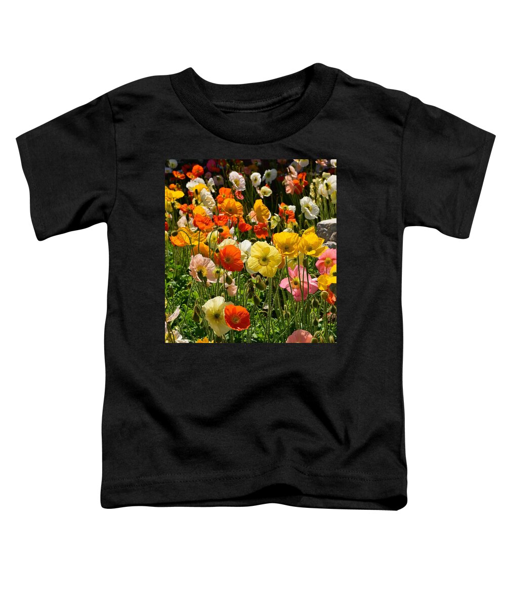 Linda Brody Toddler T-Shirt featuring the photograph Poppy Garden 1 by Linda Brody