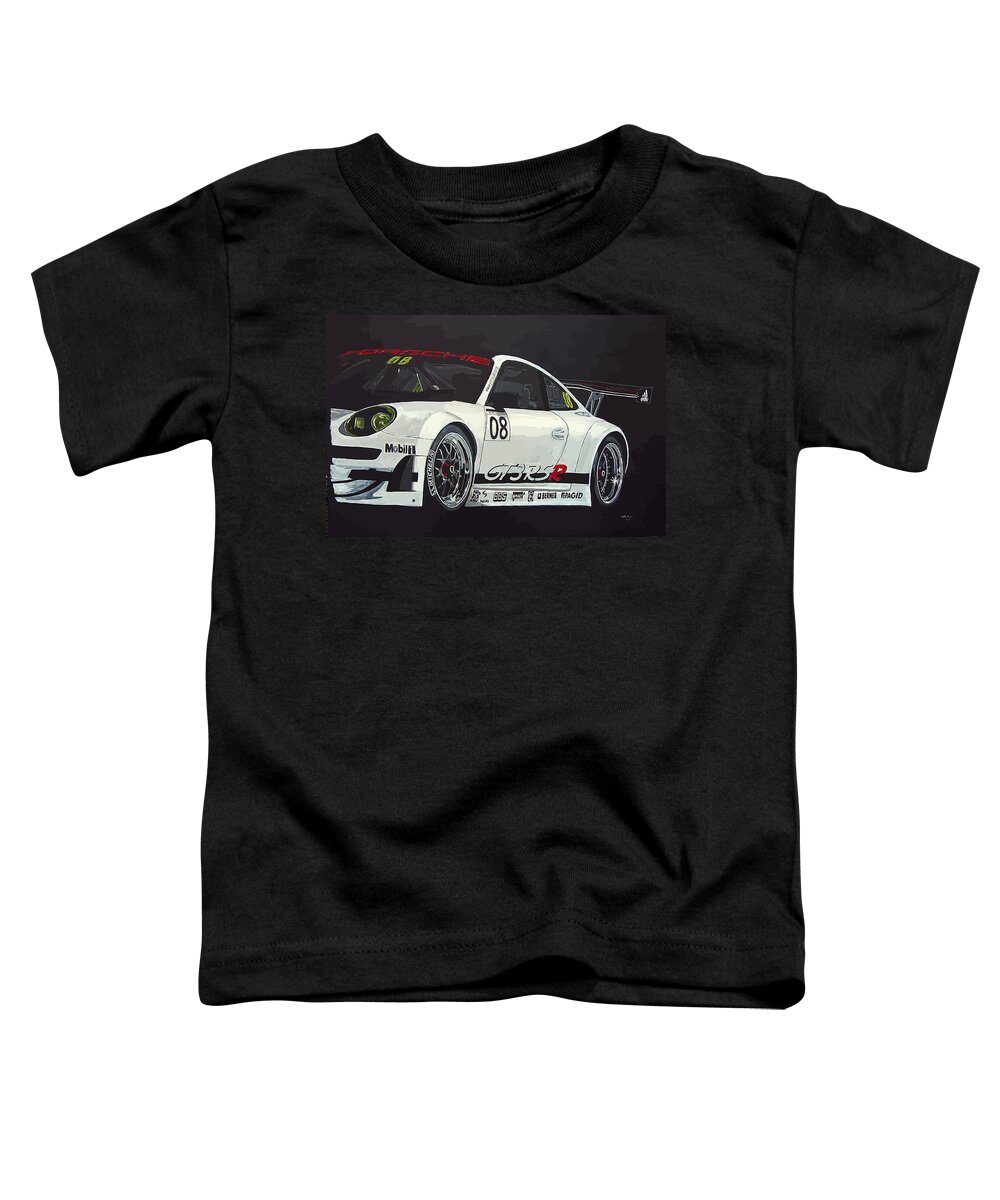 Car Toddler T-Shirt featuring the painting Porsche GT3 RSR by Richard Le Page