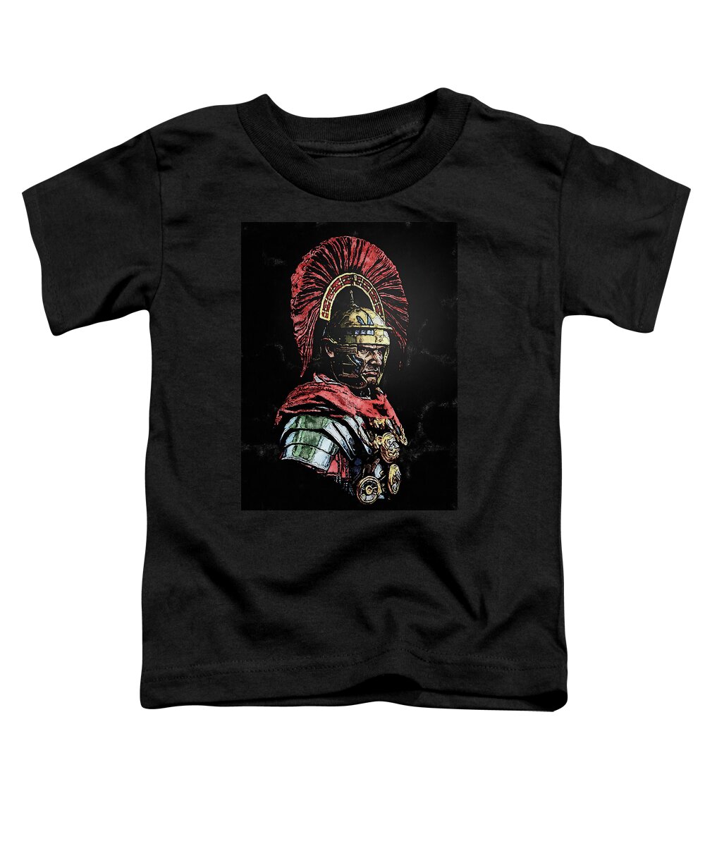 Roman Legion Toddler T-Shirt featuring the painting Portrait of a Roman Legionary - 29 by AM FineArtPrints