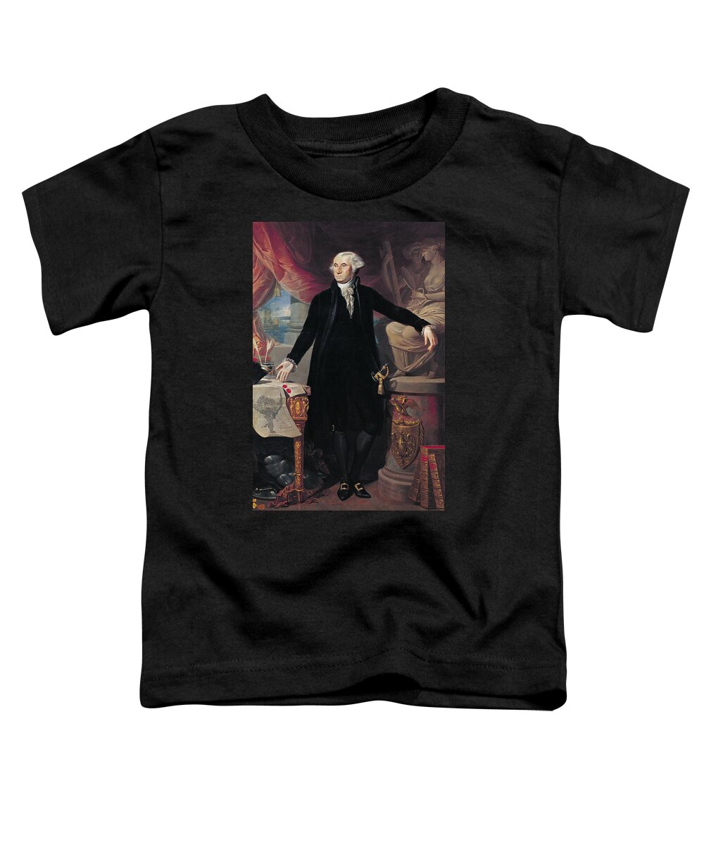 Portrait Toddler T-Shirt featuring the painting Portrait of George Washington by Joes Perovani